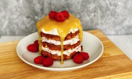 White Chocolate Raspberry Mini Chaffle Cake